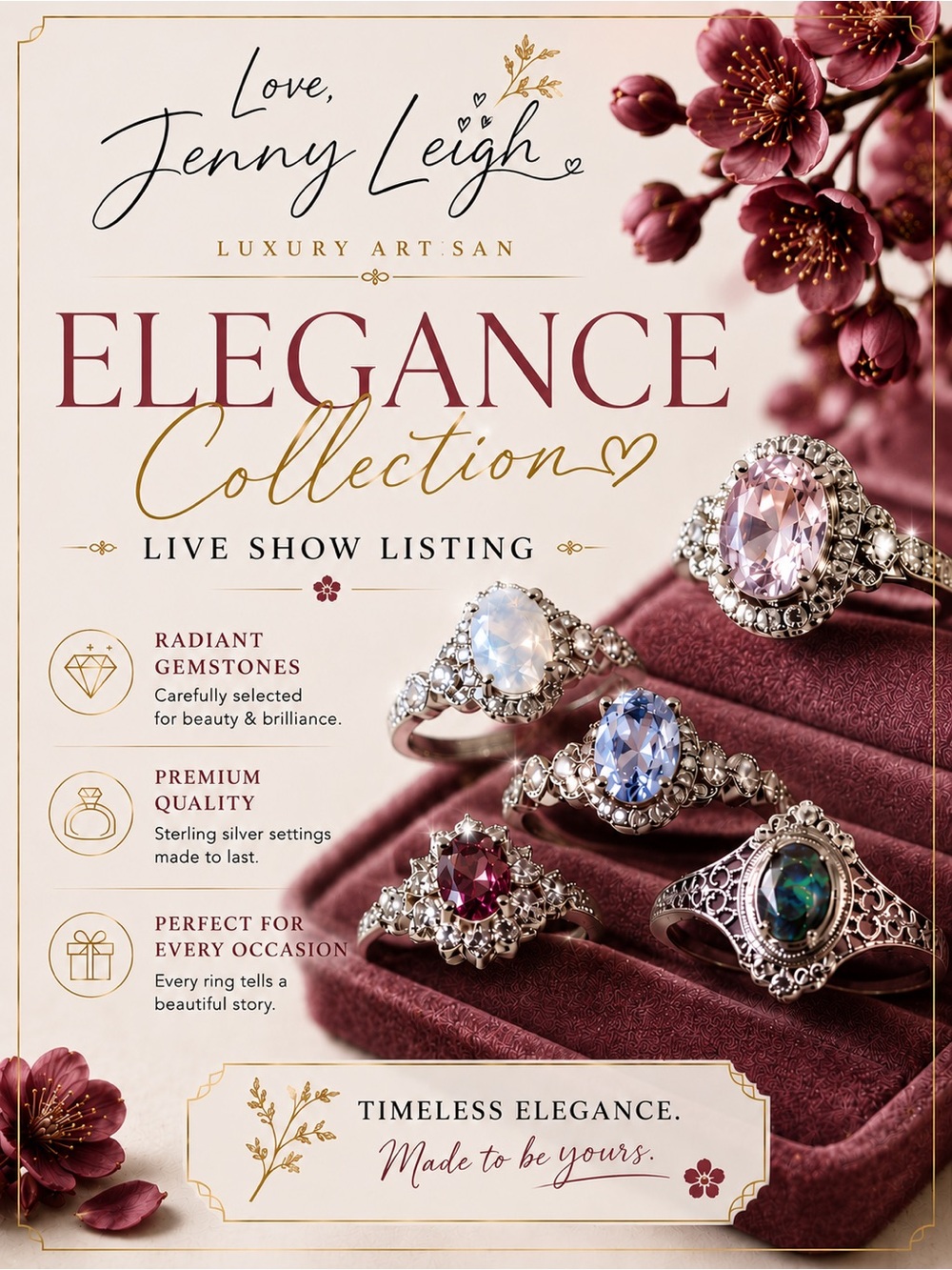 Elegance Collection Gemstone Rings - LIVE SHOW LISTING